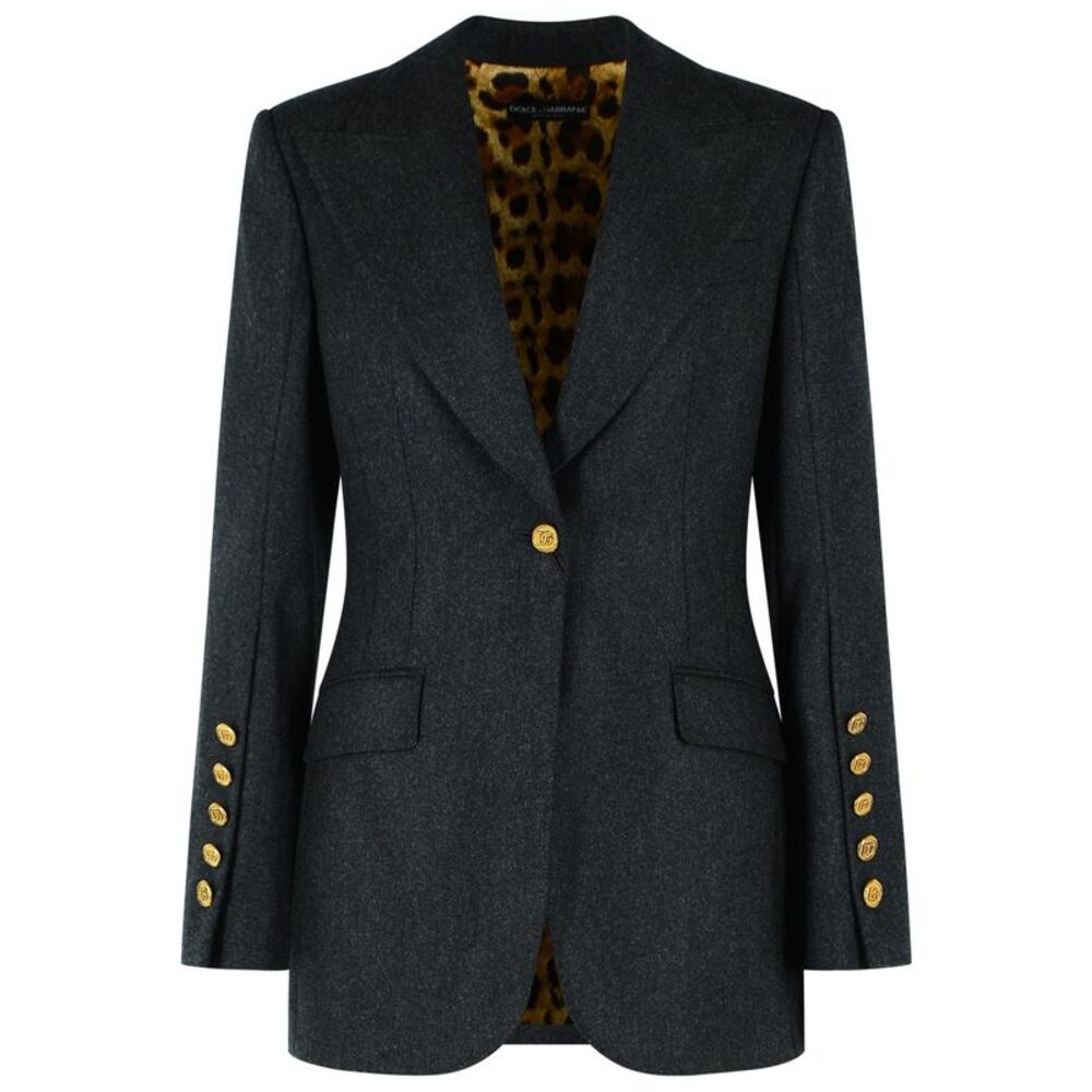 Dolce & Gabbana Grey Wool Flannel Jacket Women